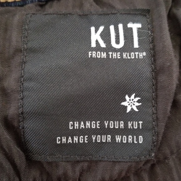 Kut from the Kloth Frayed Hem Bermuda Jean Shorts Size 10 - Picture 12 of 14